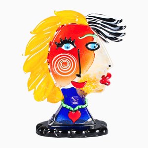 Female Head Sculpture in Murano Glass by YourMurano