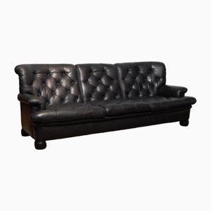 Padded Black Leather Model Jupiter Sofa by Arne Norell Sweden for Arne Norell Ab, 1960