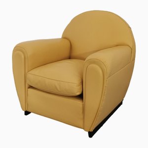 Vanity Model Chair in Yellow Leather from Poltrona Frau, 1980