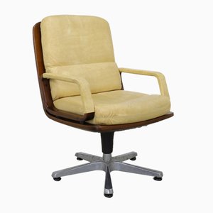 Vintage Office Chair in Leather and Wood by Eugen Schmidt, 1960s