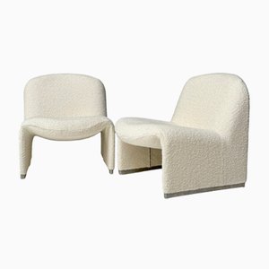 Mid-Century Modern Alky Sessel in Bouclé von Giancarlo Piretti von Artifort, 1970er, 2er Set