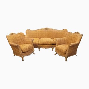 Divano con poltrone, anni '50, set di 3