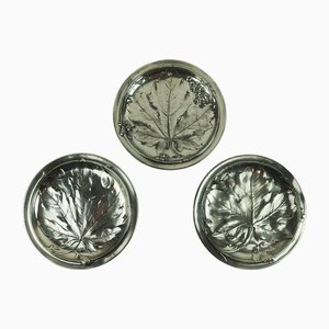 Art Nouveau Plates by Gallia Christofle, 1890s, Set of 3