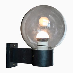 Minimalist Modern Wall Light Glass and Metal Ball Lighting Fixture, 1980s