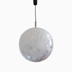 Vintage Ball Lamp in Marbled Glass, 1970s