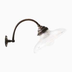 Lampada da parete Art Deco in vetro olografico in ottone