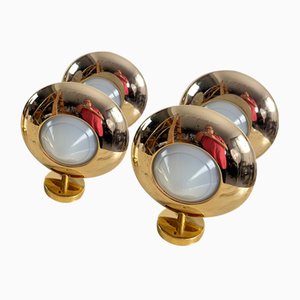 Italienische Regency Halogen Wandlampen, 1970er, 4er Set