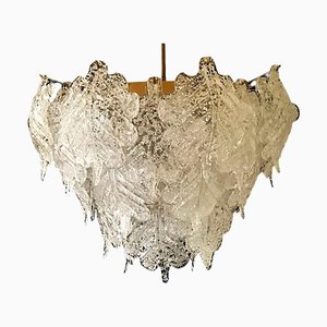 Lustre en Verre Glacé de Mazzega, Italie, 1970