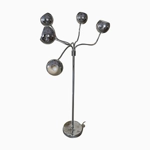 Eyeball Articulated Arms Floor Lamp in Metal & Chrome, 1980s