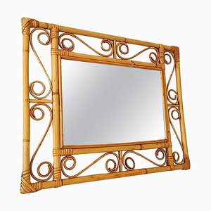Miroir Riviera en Bambou et Rotin, 1960s