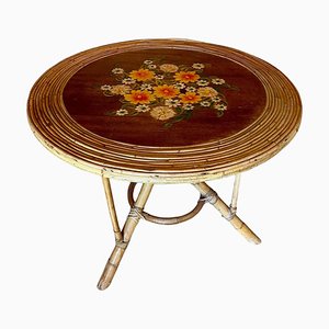 Bamboo & Rattan Dining Table, France, 1960s