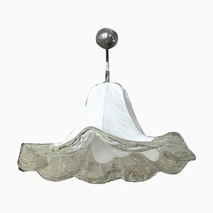 Weiße Deckenlampe aus Muranoglas von Barovier & Toso, Italien, 1970er