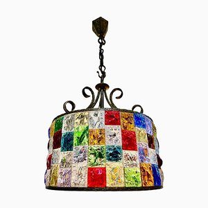 Murano Glass Ceiling Light attributed to Longobard for Poliarte, Italy, 1990