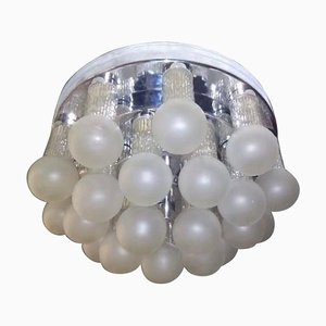 Plafonnier en Verre et Chrome de Kinkeldey, Autriche, 1970