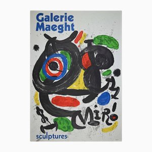 Sculptures Lithographic Poster by Joan Miro, France, 1970s