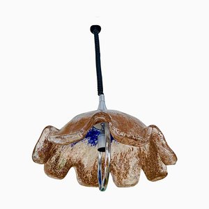 Lámpara colgante con cristal de Murano bicolor de Mazzega, Italia, años 70