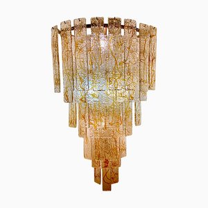 Lámpara de pared de esquina de cristal de Murano de Mazzega, Italia, años 70