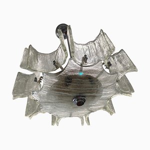 Ice First Kronleuchter aus Glas mit Chromstruktur von JT Kalmar für Kalmar, Österreich, 1970er