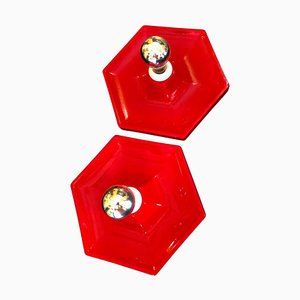 Porcelain Wall Lighting by Igniaco Riera attributed to De Llum, 1970s, Set of 2