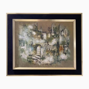 Mediterranean Village, 1971, Canvas, Framed