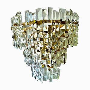 Lustre en Verre Taillé avec Laiton de Kinkeldey, Autriche, 1970s