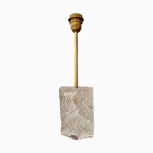 Thistle Crystal Table Gilt Gold Lamp from Daum, France, 1950s