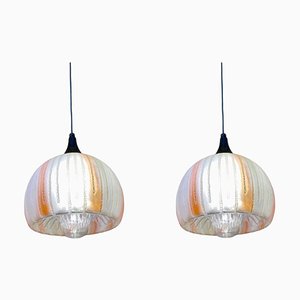 Globe with Glass Murano in Bicolore from Mazzega, Italy, 1970s, Set of 2