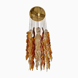 Bicolor Cascade Pendant in Glass Murano from Mazzega, 1970s