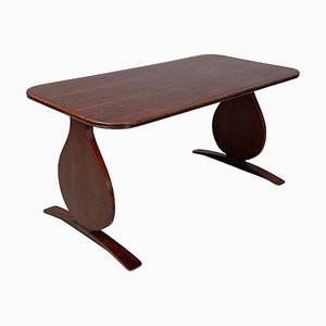 Rechteckiger Italienischer Mid-Century Modern Couchtisch aus Holz, 1950er