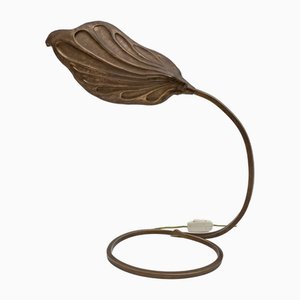 Brass Leaf Table Lamp by Tommaso Barbi for Bottega Gadda, 1960s