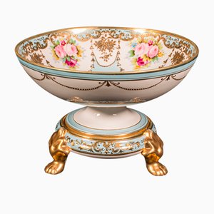 Scodella antica con base decorativa, Giappone, Piatto da portata in ceramica, Noritake, 1920 circa, set di 2