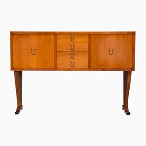 Vintage Sideboard in Walnut and Brass by Maurizio Tempestini, 1940s