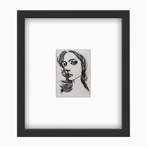 Anna Halarewicz, Self-Portrait, Drypoint on Paper, 2014