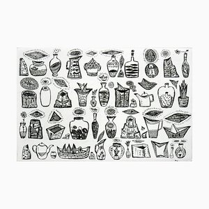 Jerzy Dmitruk, Unknown Treasures of the Amber Room (Landscape of Abundance), Etching on Paper, 2013