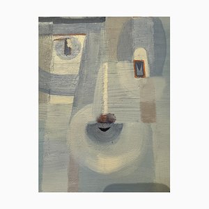 Jacques Lignier (1924-2010), Cubist Painting, Portrait, 1988, Oil on Panel