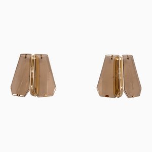 Appliques Murales Hollywood Regency en Laiton, 1970s, Set de 2