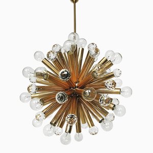 Gilt Brass Pendant Lamp with Swarovski Balls from Ernst Palme, 1960s