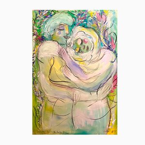 Emilie Teillaud, Dans tes bras d'ange, siglo XXI, pastel y acrílico sobre lienzo