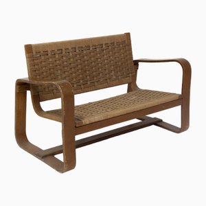 Two-Seater Straw Sofa by Giuseppe Pagano, 1930