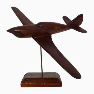 Avión inglés de madera con base, años 50