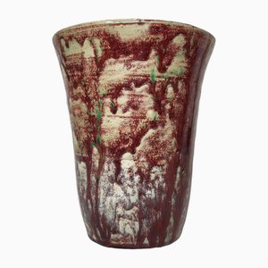 Steingut Vase von Pierre Lion, 1950er