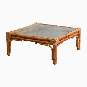 Table Basse en Osier de Vivai Del Sud, 1970s