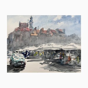 Włodzimierz Karczmarzyk, Warsaw: The Old Town Square, Watercolor on Paper, 2011