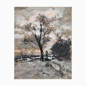 Magdalena Spasowicz, Paisaje, óleo sobre tabla, 2000