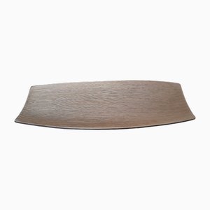 Large French Two-Tone Ceramic Shuttle Bowl, 1960