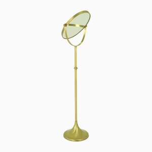 Italian Freestanding and Tilting Floor Mirror in Brass and Glass, 1970s