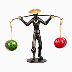 Salt and Pepper Shaker Holder Chinese Figurine by Richard Rohac, 1950s