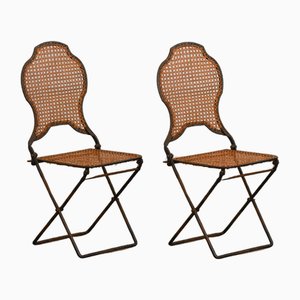 Antike Klappstühle aus Eisen, 1890er, 2er Set