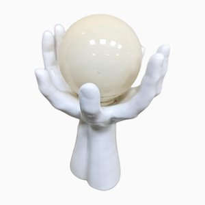 Lampe de Bureau Vintage en Forme de Main en Céramique, 1970s