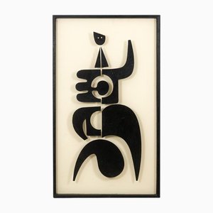 Panel Anna in Black Lacquered Metal by Antonine De Saint Pierre